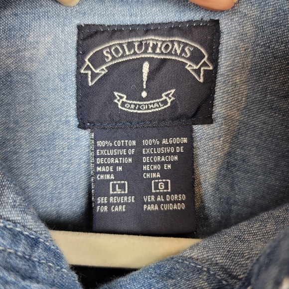 Vintage Christmas Button Down Jean Shirt size L - Picture 3 of 5